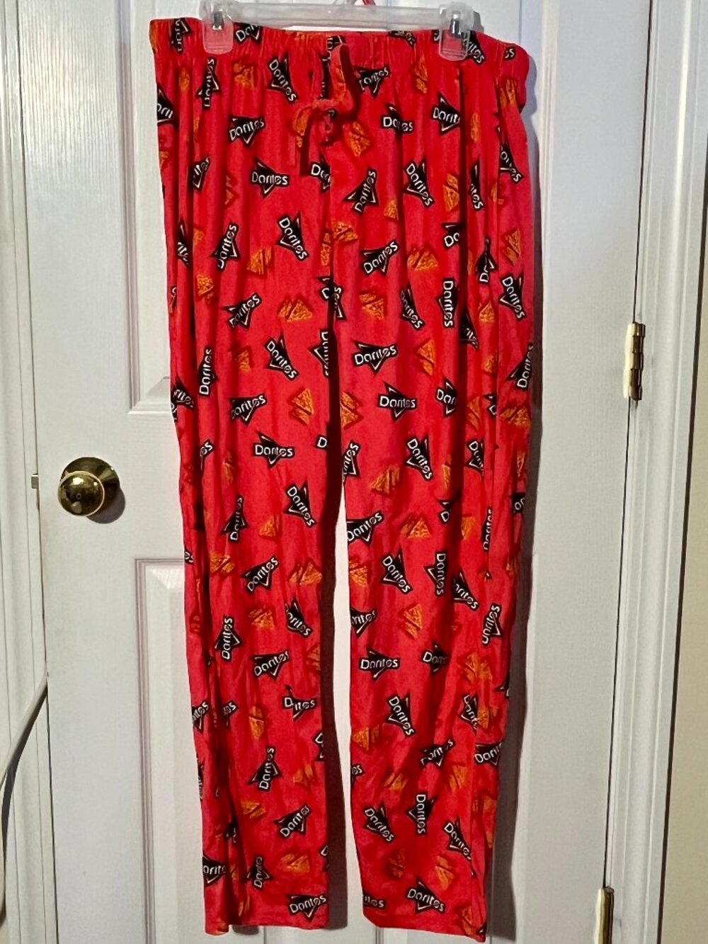 MENS SIZE XL DORITOS RED ELASTIC WAIST FLANNEL PAJAMA PANTS